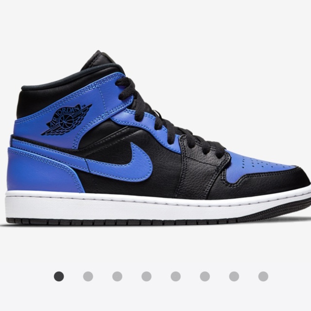 AUTHENTIC AIR JORDAN 1 MID 'BLACK/HYPER ROYAL-WHITE' Nike